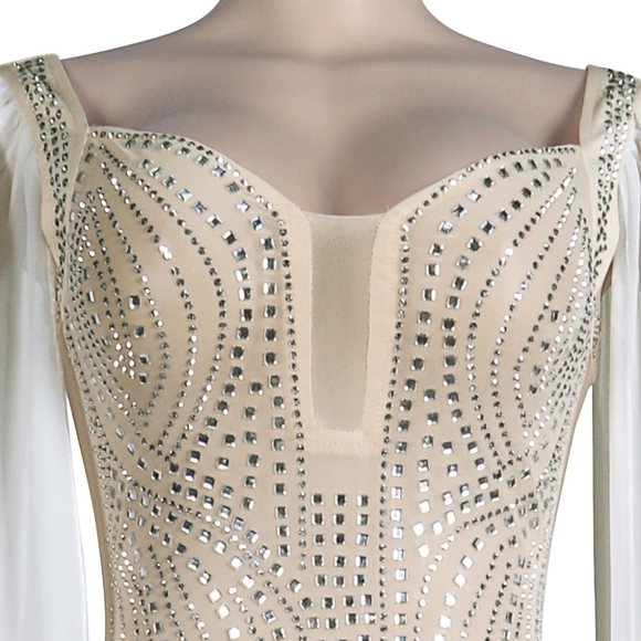 Mesh with Rhinestones Dress New Size S,M,L available strech. - Picture 4 of 14